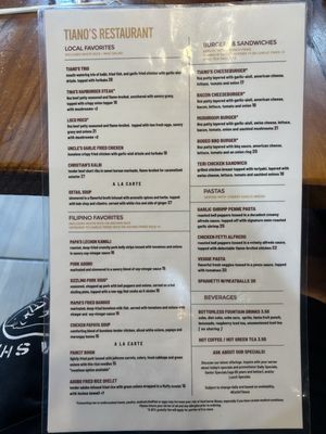 Menu photo 8 Tiano's Restaurant Waipahu, HI Menu photo 8 Tiano's Restaurant Waipahu, HI