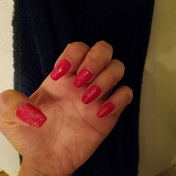 Fill and red gel with glitter