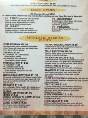 Menu photo 1 La Huasteca Bluffton, SC Menu photo 1 La Huasteca Bluffton, SC