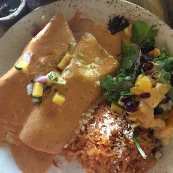 Los Agaves - Agaves Enchiladas, rice pilaf, side salad. The enchilada salsa is to die for! - Tacos Near Me - Santa Barbara, California Los Agaves - Agaves Enchiladas, rice pilaf, side salad. The enchilada salsa is to die for! - Tacos Near Me - Santa Barbara, California