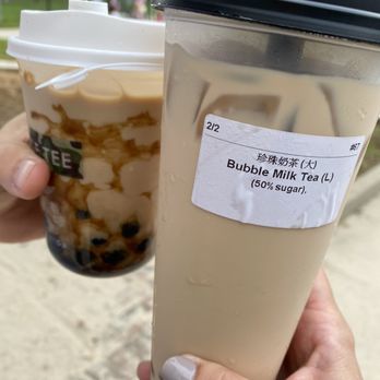 Moge Tee DC - One brown sugar boba tea, one regular bubble milk - Bubble Tea Near Me - Washington, DC, District of Columbia
