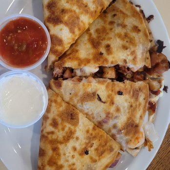 Alice's A Family Restaurant - Barbecue chicken and shrimp quesadilla. - American Near Me - Middle River, Maryland Alice's A Family Restaurant - Barbecue chicken and shrimp quesadilla. - American Near Me - Middle River, Maryland