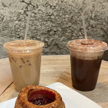 Backstory Coffee Roasters - Iced Salted Maple Latte w Oatmilk, Tiramisu Cold Brew, Orange Cranberry Danish - Coffee Roasteries Near Me - Saint Paul, Minnesota