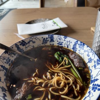 IPanda Dumplings - Taiwanese style beef noodle soup (already half eaten by spouse before I got a picture) - Chinese Near Me - Fairfax, Virginia