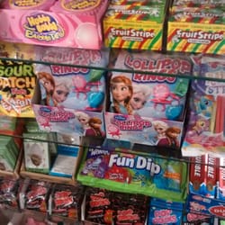 Hot Topic - They always carry cool retro candies and other kooky items. Stock up on Fruit Stripe gum and Pop Rocks.