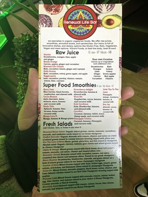 Menu photo 2 Renewal Life Bar Santa Fe, NM Menu photo 2 Renewal Life Bar Santa Fe, NM
