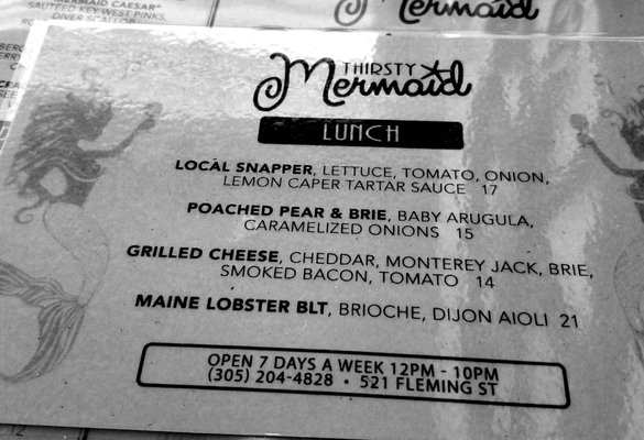 Menu photo 6 Thirsty Mermaid Raw Bar Restaurant Key West, FL Menu photo 6 Thirsty Mermaid Raw Bar Restaurant Key West, FL