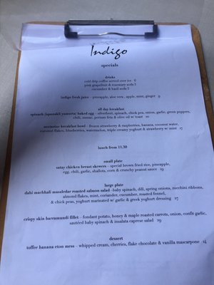 Menu photo 4 Bar Indigo Double Bay, NSW