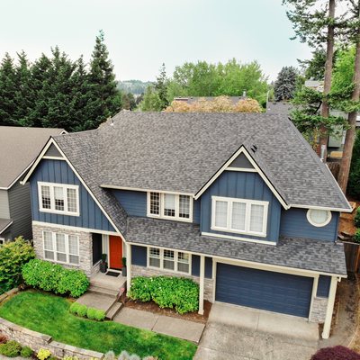 Comp Roofing Projects - One of the most popular products on the market, asphalt or composite shingles, are made with a combination of asphalt, fiberglass and/or cellulose fiber and mineral granules. Comp shingles are a great option for many homes because or their affordable cost, durability, and vast variety of color and style options. When well cared for and maintained, composition shingle roofs can last 30 years. Comp Roofing Projects - One of the most popular products on the market, asphalt or composite shingles, are made with a combination of asphalt, fiberglass and/or cellulose fiber and mineral granules. Comp shingles are a great option for many homes because or their affordable cost, durability, and vast variety of color and style options. When well cared for and maintained, composition shingle roofs can last 30 years.