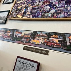 Joe Brown's Cafe - Wall at Joe's with lots of memories.