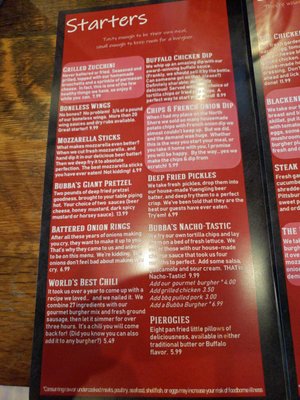 Menu photo 7 Bubba's Gourmet Burghers &Beer Triadelphia, WV Menu photo 7 Bubba's Gourmet Burghers &Beer Triadelphia, WV