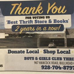 Boys & Girls Club Thrift Store - Voted Best Thrift Store & Best place to Buy Books for two years in a row!