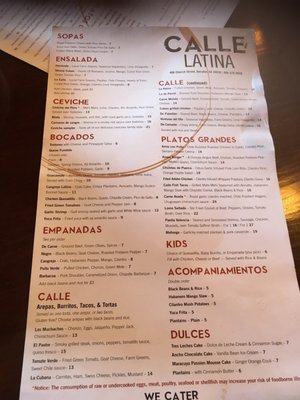 Menu photo 5 Calle Latina Decatur, GA