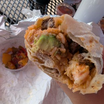 Lucha Libre - Surf and turf burrito (shrimp and beef) - Mexican Near Me - San Diego, California Lucha Libre - Surf and turf burrito (shrimp and beef) - Mexican Near Me - San Diego, California