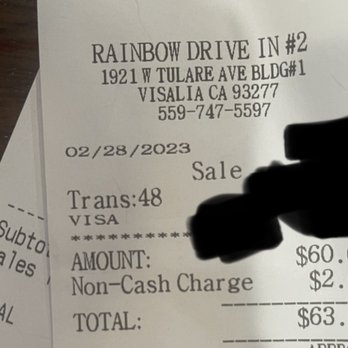 Rainbow Drive In - Visalia - Non cash charge - American Near Me - Visalia, California