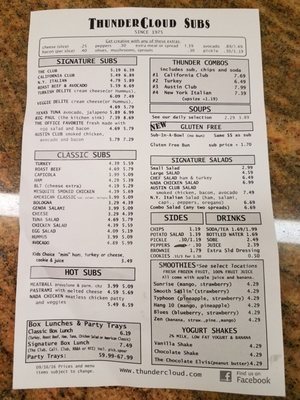Menu photo 2 Thundercloud Subs Austin, TX Menu photo 2 Thundercloud Subs Austin, TX