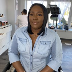 Blush on the Blvd Salon - Black girl in makeup.