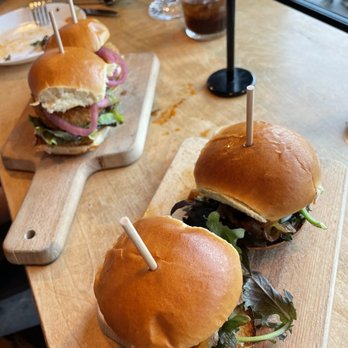 PREROGATIvE Kitchen - lamb sliders (front) and risotto sliders - vegetarian (back) - New American Near Me - Red Lodge, Montana
