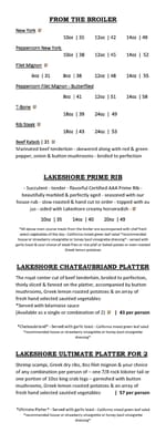 Menu photo 6 Lakeshore Restaurant Regina, SK