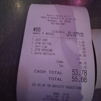 Augie's Sports Grill - Unexpected charge. - American Near Me - Goodyear, Arizona