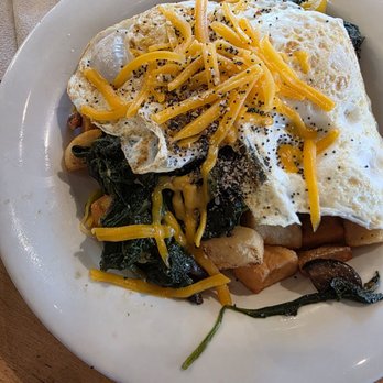 Maple Street Biscuit Company - Egg, potato, spinach, mushrooms and bacon crisps make up this wonderful, flavorable bowl. Very filling. - Breakfast & Brunch Near Me - Richmond, Virginia