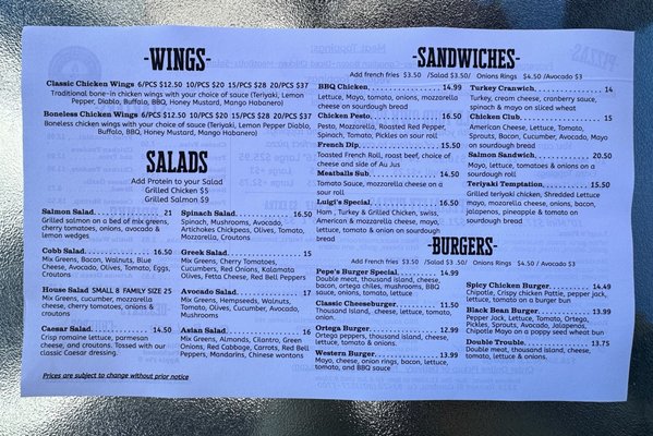 Menu photo 4 Luigi's Pizza Cambria, CA