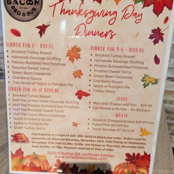 I Smell Bacon - Menu 11/21/24 - Smokehouse Near Me - Hoffman Estates, Illinois