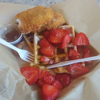 Waco Waffle - Classic waffles with side of strawberries - Waffles Near Me - Waco, Texas Waco Waffle - Classic waffles with side of strawberries - Waffles Near Me - Waco, Texas