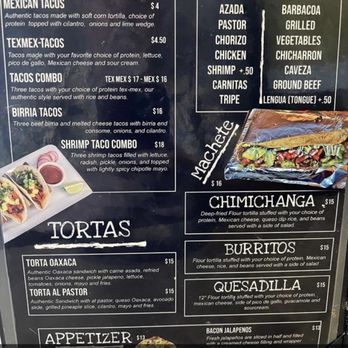 Super Tacos Oaxaca - Old menu so if you go there totally different one - Tacos Near Me - Glen Burnie, Maryland Super Tacos Oaxaca - Old menu so if you go there totally different one - Tacos Near Me - Glen Burnie, Maryland