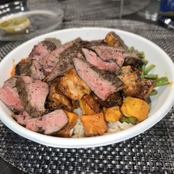 Fresh Kitchen New Tampa - Custom bowl with grilled steak & bbq chicken. And yes, it's better than it looks if that's possible!