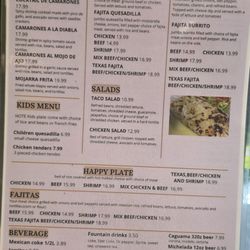 La Mexicana - Menu