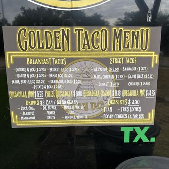 Golden Taco - Menu - Tacos Near Me - Justin, Texas