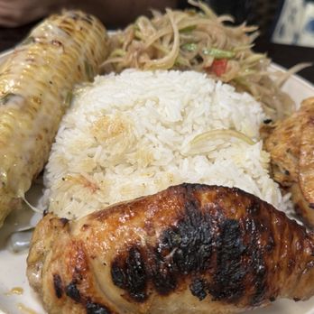 Cong N Go - Overstuffed angel wings (all meat, no filler!), Cambodian corn on cob and papaya salad with steamed rice - Asian Fusion Near Me - Seaside, California