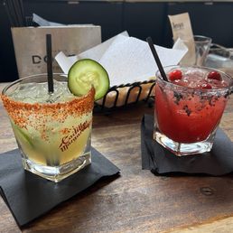Spicy jalapeno cucumber and black diamond margarita Spicy jalapeno cucumber and black diamond margarita