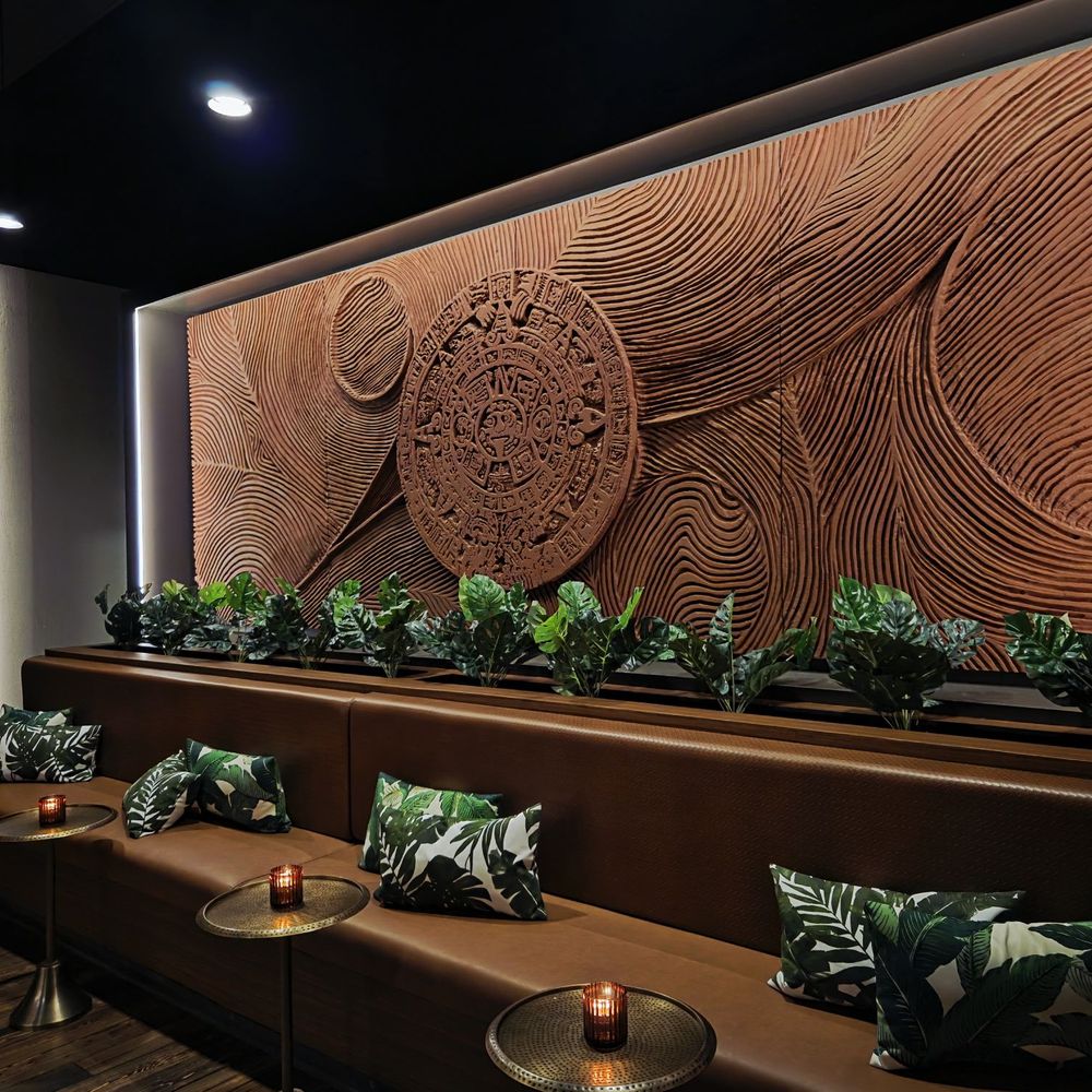 La Condesa - Stunning inspired textured wall art (local artist) - Cocktail Bars Near Me - Coeur d'Alene, Idaho