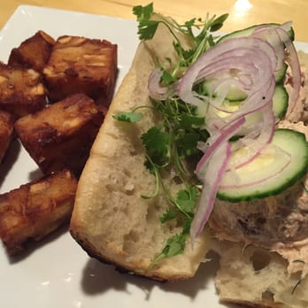 Venture Kitchen And Bar - Salmon Salad Sandwich w/ tots. Delicious! And very reasonable. - Pizza Near Me - Hampton, Virginia Venture Kitchen And Bar - Salmon Salad Sandwich w/ tots. Delicious! And very reasonable. - Pizza Near Me - Hampton, Virginia