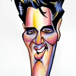 Mark Hall Caricature Art - Young Elvis Presley.