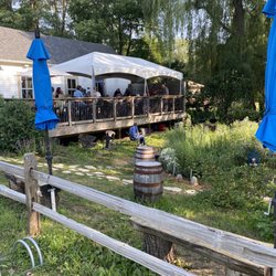 Chapel Brewing - The outdoor deck area and the gardens seating area below.