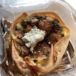 Monkey Nest Coffee - Spinach, Feta, & Cheddar Quiche