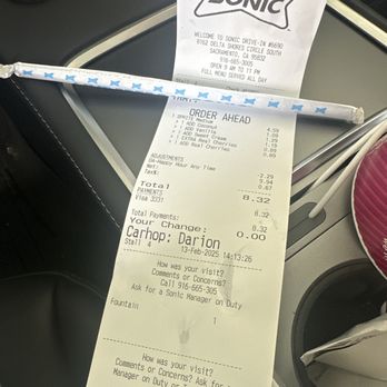 Sonic Drive-In - Didn't get my drink until 2:24 - Fast Food Near Me - Sacramento, California Sonic Drive-In - Didn't get my drink until 2:24 - Fast Food Near Me - Sacramento, California