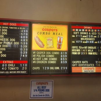 Caspers - menu - Hot Dogs Near Me - Hayward, California