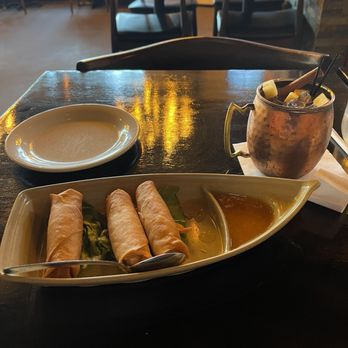 Rai Lay Thai - Fried Spring Rolls (4 rolls); Apple Cider Mule - Sushi Bars Near Me - Charlotte, North Carolina Rai Lay Thai - Fried Spring Rolls (4 rolls); Apple Cider Mule - Sushi Bars Near Me - Charlotte, North Carolina