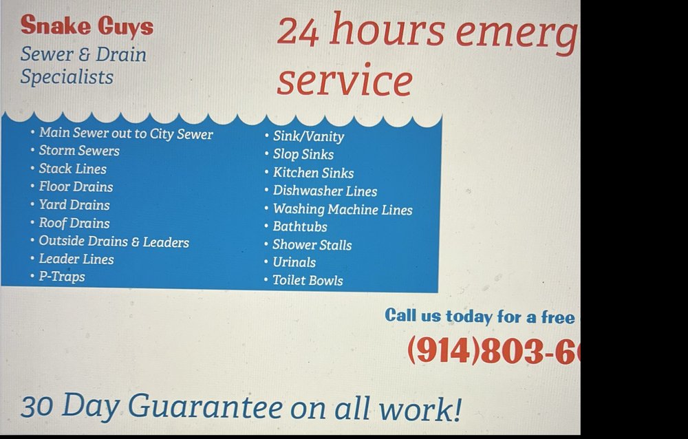 Slide of Snake Guys Sewer & Drain