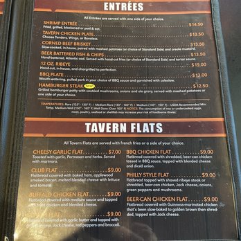 The Carolina Tavern - the menu of the restaurant - Barbeque Near Me - Port Royal, South Carolina