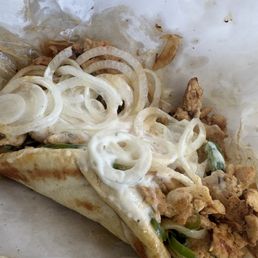 Chicken Shishkebob on Pita Bread.