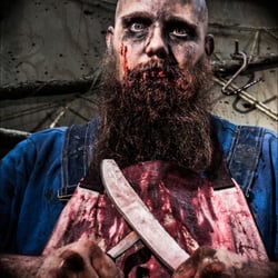 Night Terrors Haunted Farm - The Butcher is always hungry at Night Terrors Haunted Farm.