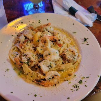 Tin Fish - Shrimp scampi pasta w/ fettuccine - New American Near Me - Sunrise, Florida Tin Fish - Shrimp scampi pasta w/ fettuccine - New American Near Me - Sunrise, Florida