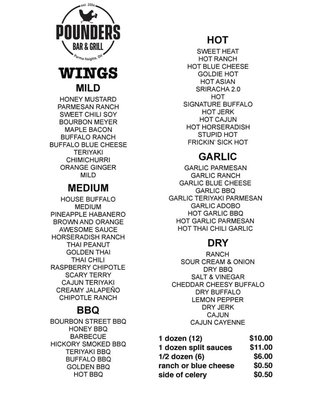 Menu photo 1 Pounders Bar & Grill Cleveland, OH Menu photo 1 Pounders Bar & Grill Cleveland, OH