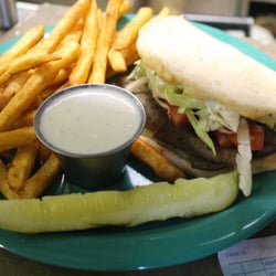 Ye Olde Sandwich Shoppe - Grecian Beef gyro, Greek fries, and ranch dressing