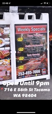 Menu photo 2 I Love Tacos Tacoma, WA